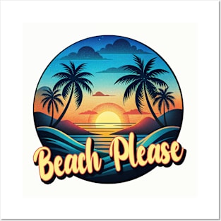 Beach Please 80s Style Posters and Art